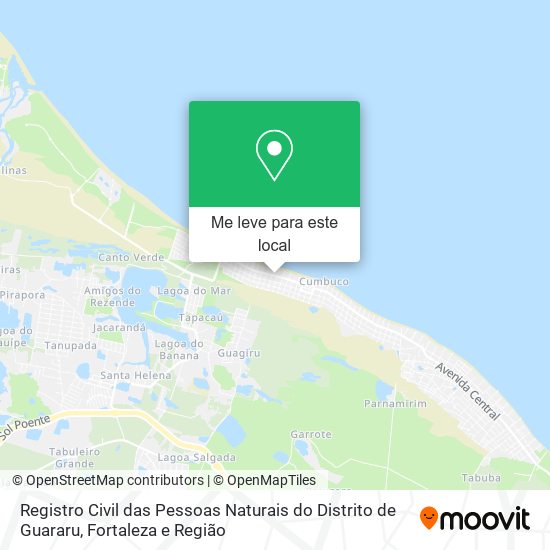 Registro Civil das Pessoas Naturais do Distrito de Guararu mapa