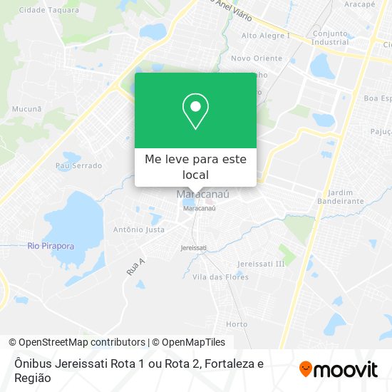 Ônibus Jereissati Rota 1 ou Rota 2 mapa