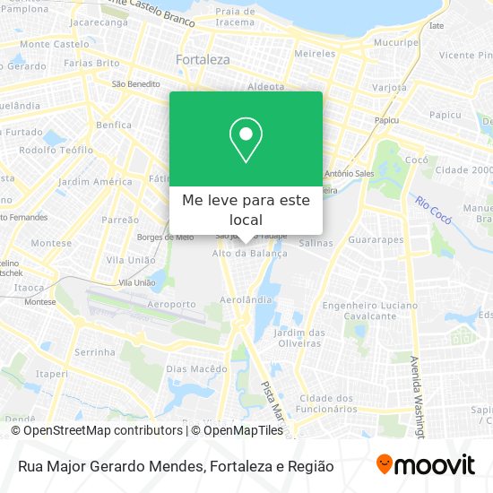 Rua Major Gerardo Mendes mapa