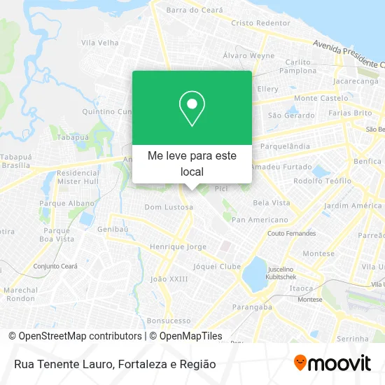 Rua Tenente Lauro mapa