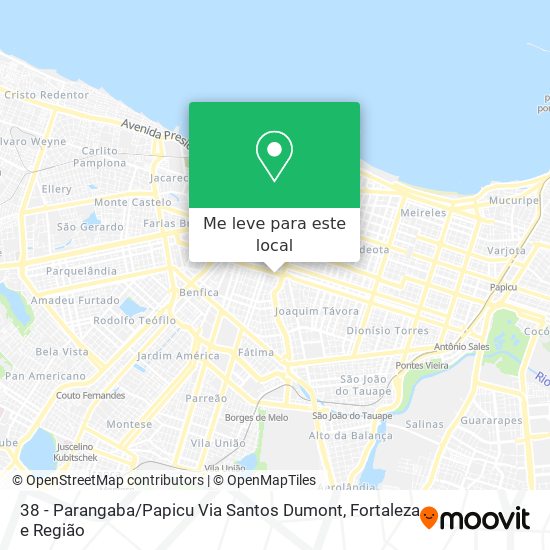 38 - Parangaba / Papicu Via Santos Dumont mapa