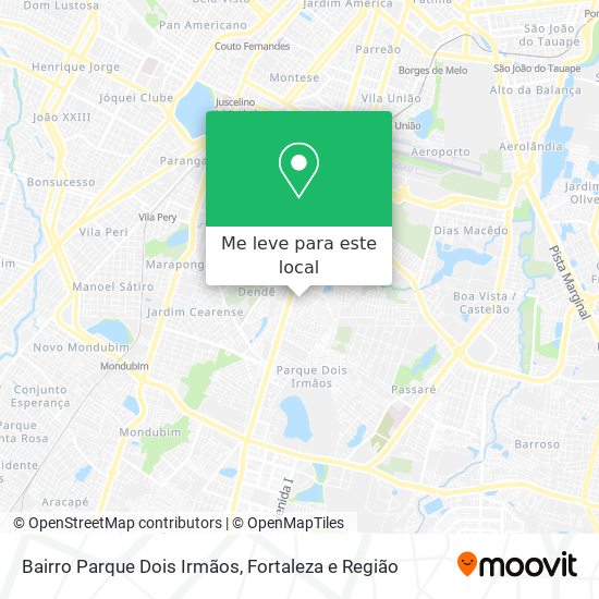 Bairro Parque Dois Irmãos mapa