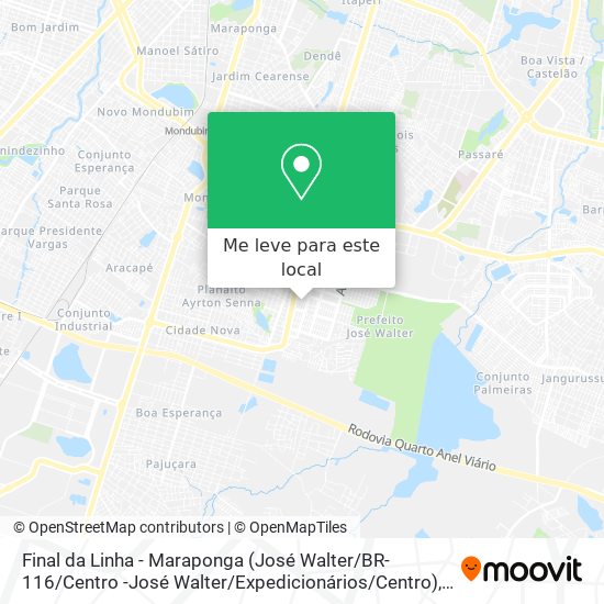 Final da Linha - Maraponga (José Walter / BR-116 / Centro -José Walter / Expedicionários / Centro) mapa