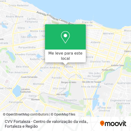 CVV Fortaleza - Centro de valorização da vida. mapa