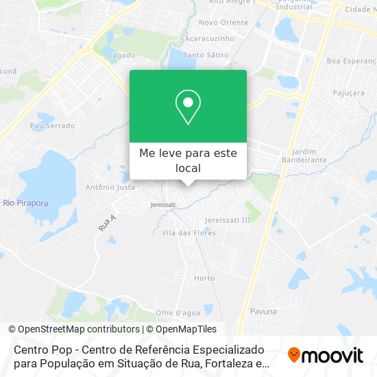 Centro Pop - Centro de Referência Especializado para População em Situação de Rua mapa