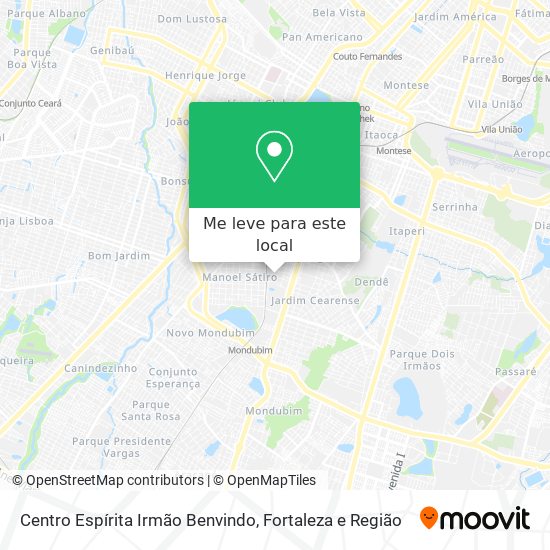 Centro Espírita Irmão Benvindo mapa