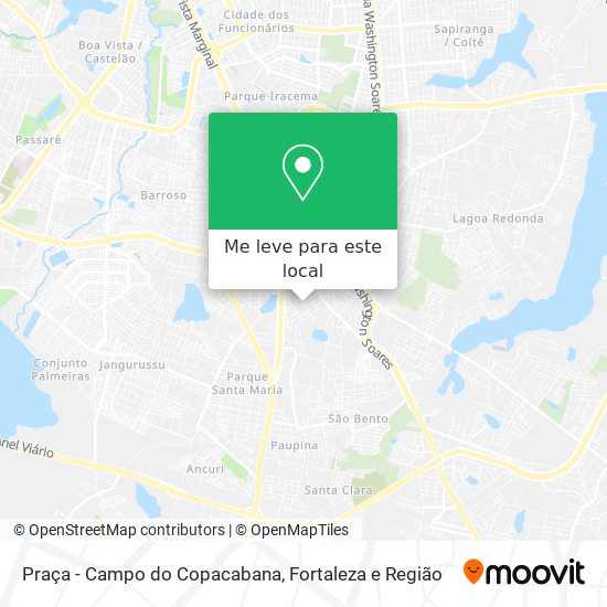 Praça - Campo do Copacabana mapa