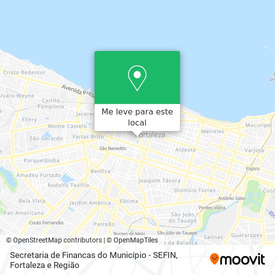 Secretaria de Financas do Município - SEFIN mapa