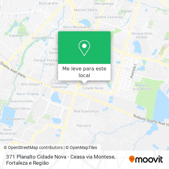 371 Planalto Cidade Nova - Ceasa via Montese mapa