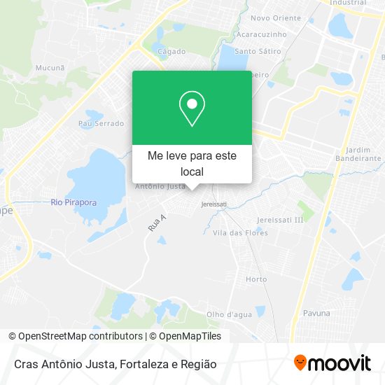 Cras Antônio Justa mapa