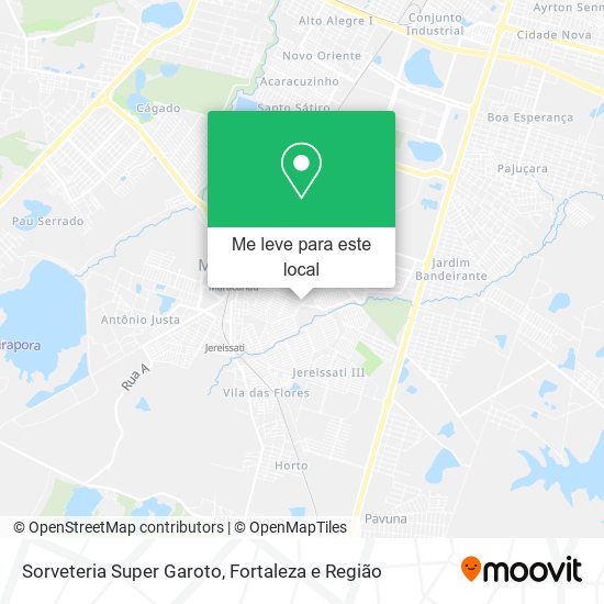 Sorveteria Super Garoto mapa