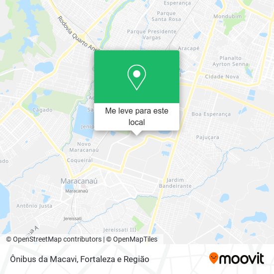 Ônibus da Macavi mapa