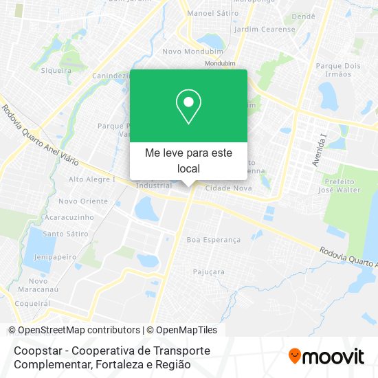 Coopstar - Cooperativa de Transporte Complementar mapa