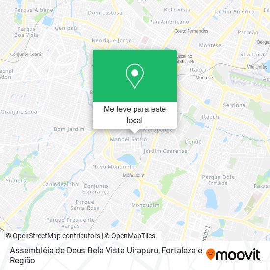 Assembléia de Deus Bela Vista Uirapuru mapa