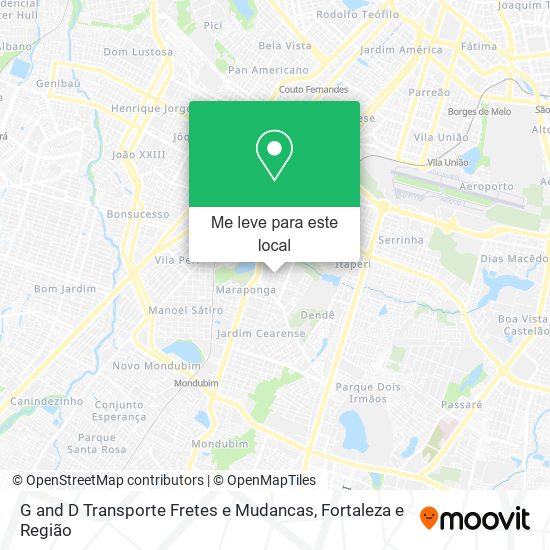 G and D Transporte Fretes e Mudancas mapa