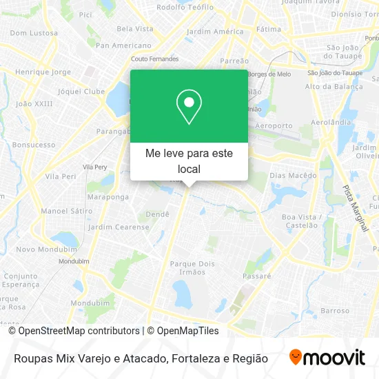 Roupas Mix Varejo e Atacado mapa