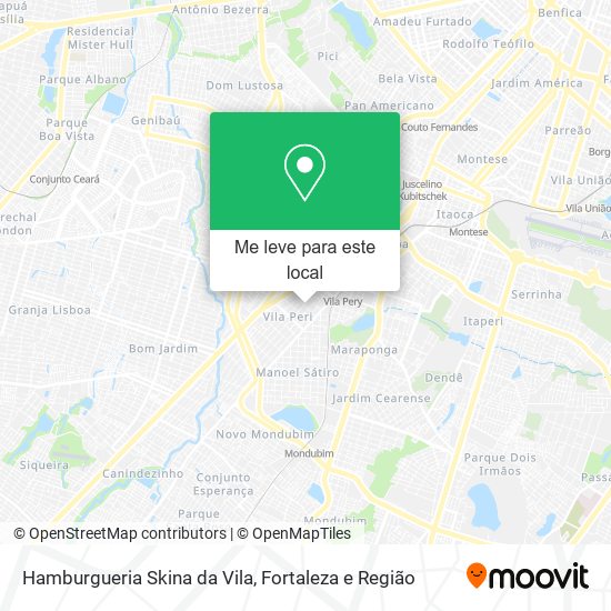 Hamburgueria Skina da Vila mapa