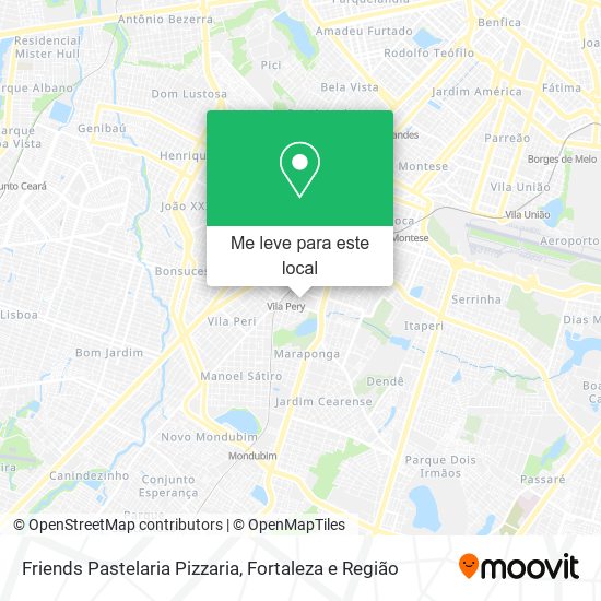 Friends Pastelaria Pizzaria mapa