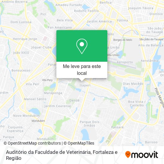 Auditório da Faculdade de Veterinária mapa