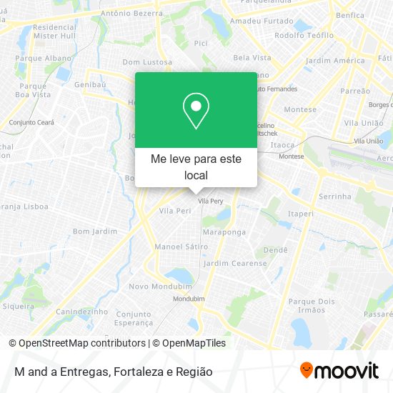 M and a Entregas mapa