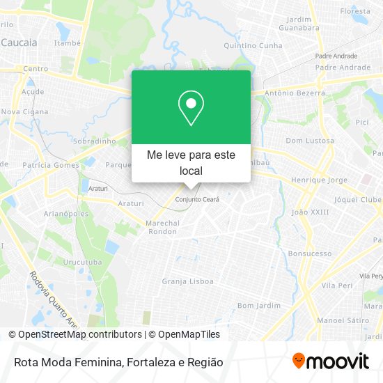 Rota Moda Feminina mapa