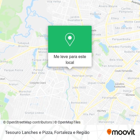 Tesouro Lanches e Pizza mapa