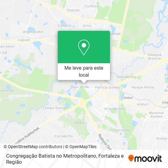 Congregação Batista no Metropolitano mapa