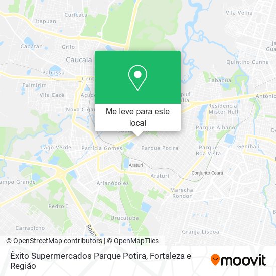 Êxito Supermercados Parque Potira mapa