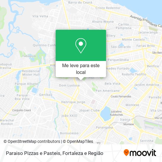 Paraiso Pizzas e Pasteis mapa