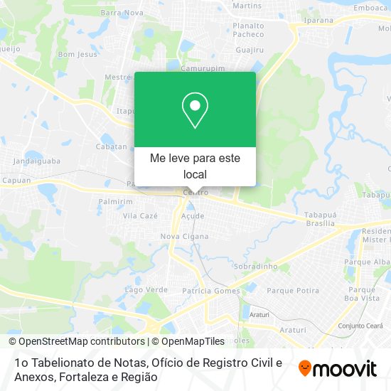 1o Tabelionato de Notas, Ofício de Registro Civil e Anexos mapa