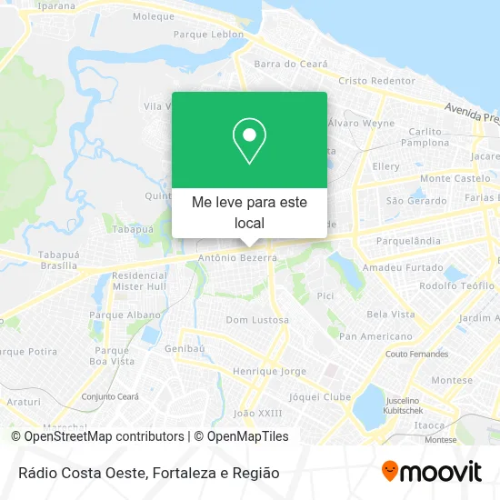 Rádio Costa Oeste mapa