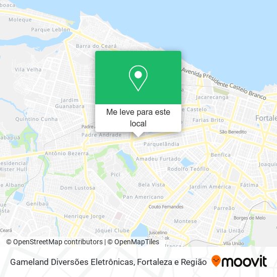 Gameland Diversões Eletrônicas mapa