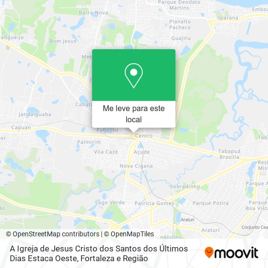 A Igreja de Jesus Cristo dos Santos dos Últimos Dias Estaca Oeste mapa