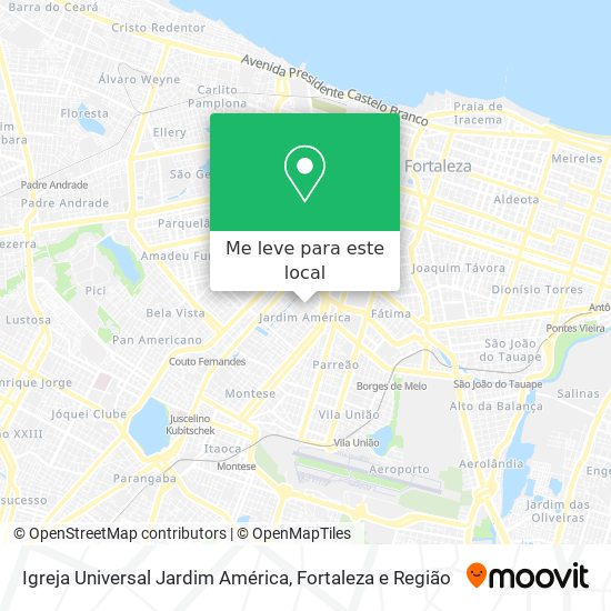 Igreja Universal Jardim América mapa