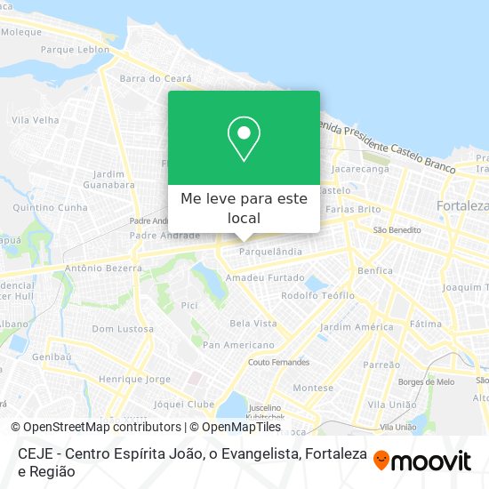 CEJE - Centro Espírita João, o Evangelista mapa