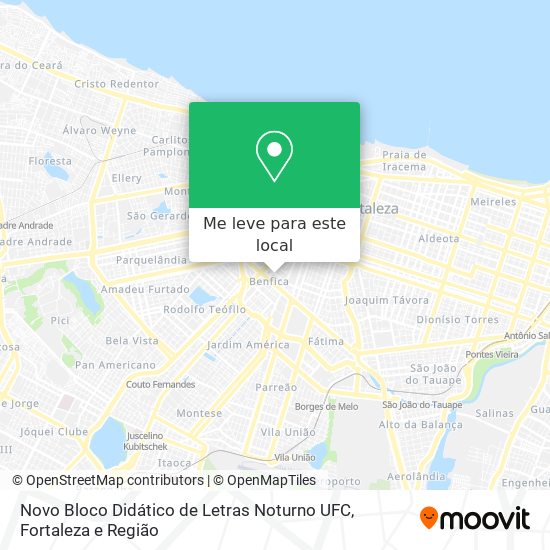 Novo Bloco Didático de Letras Noturno UFC mapa