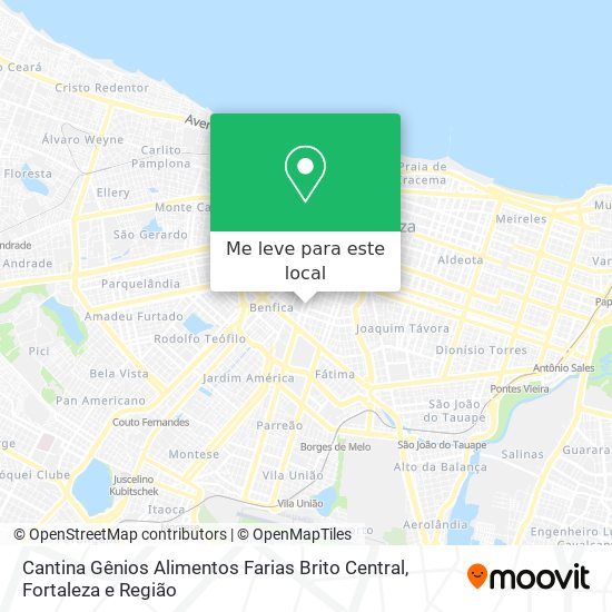 Cantina Gênios Alimentos Farias Brito Central mapa