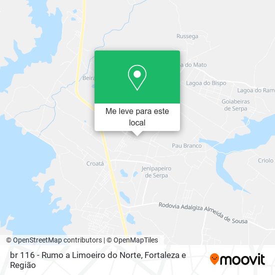 br 116 - Rumo a Limoeiro do Norte mapa
