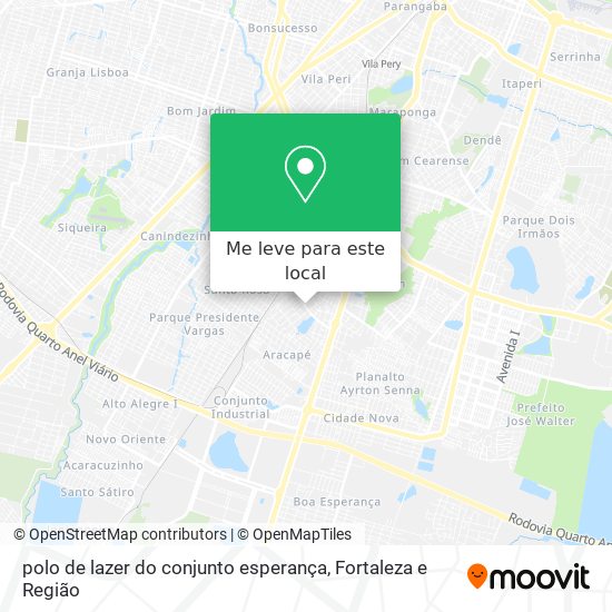 polo de lazer do conjunto esperança mapa