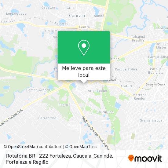 Rotatória BR - 222 Fortaleza, Caucaia, Canindé mapa