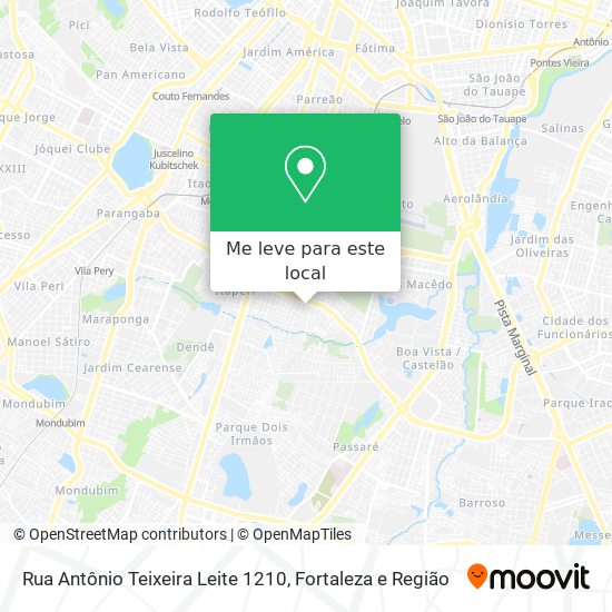 Rua Antônio Teixeira Leite 1210 mapa