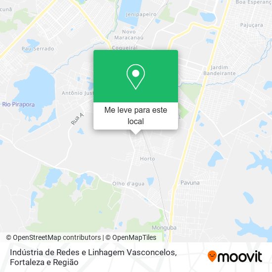 Indústria de Redes e Linhagem Vasconcelos mapa