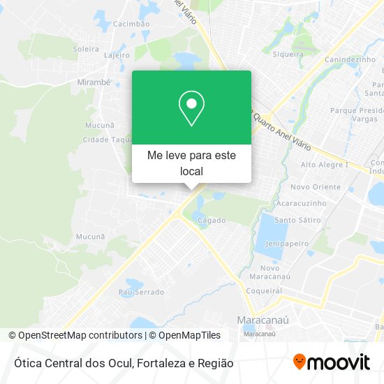 Ótica Central dos Ocul mapa