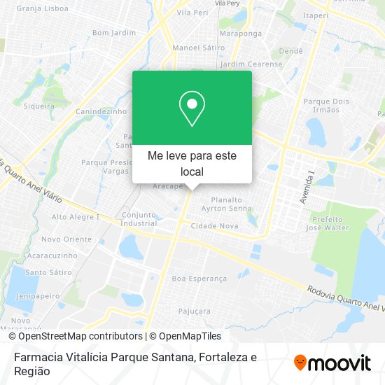 Farmacia Vitalícia Parque Santana mapa