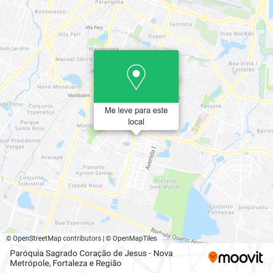 Paróquia Sagrado Coração de Jesus - Nova Metrópole mapa