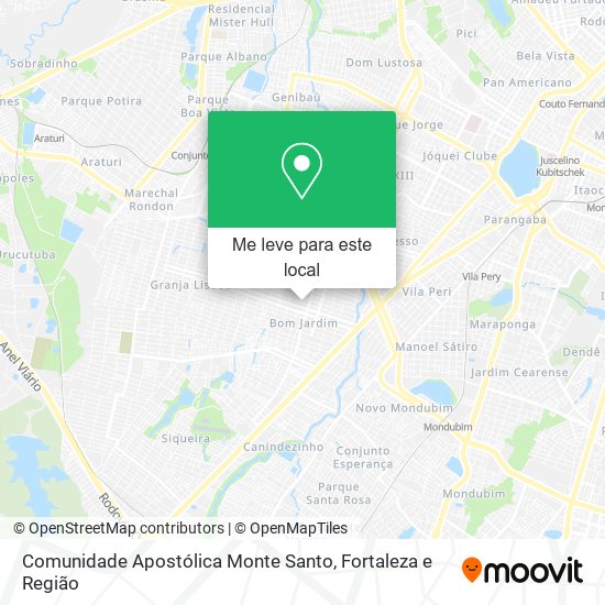 Comunidade Apostólica Monte Santo mapa