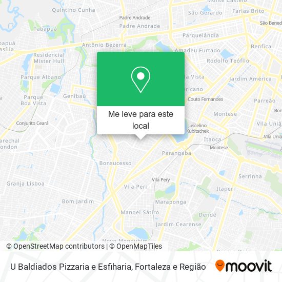 U Baldiados Pizzaria e Esfiharia mapa