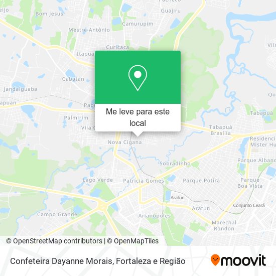 Confeteira Dayanne Morais mapa