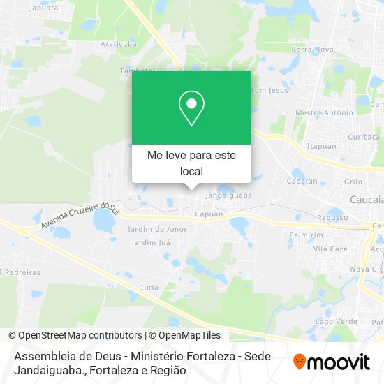 Assembleia de Deus - Ministério Fortaleza - Sede Jandaiguaba. mapa