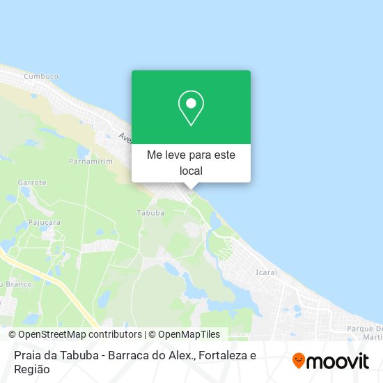 Praia da Tabuba - Barraca do Alex. mapa